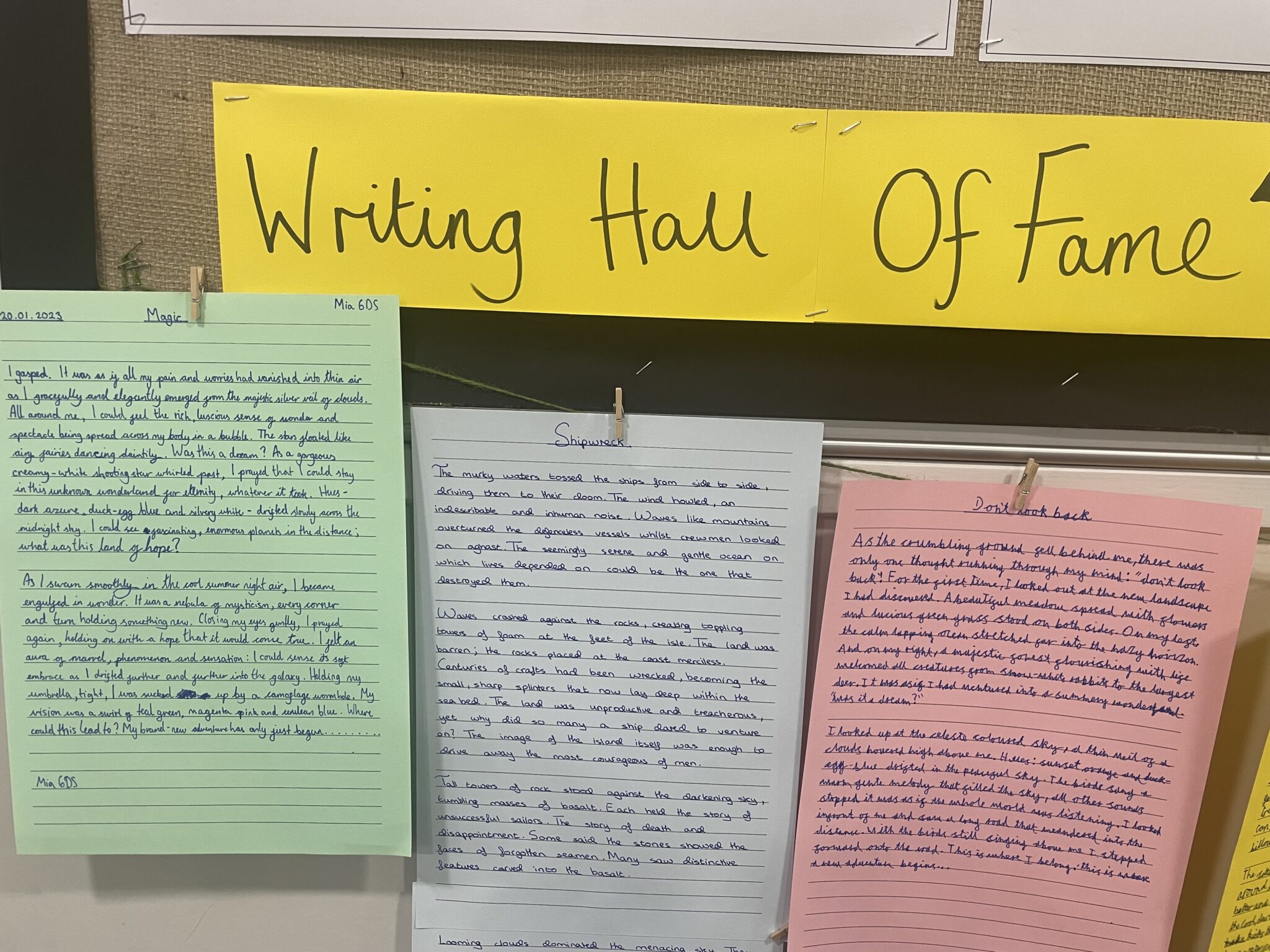 Writing Hall of Fame - Caterham Prep